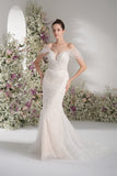 Trumpet/Mermaid Off-The-shoulder Beading Lace Wedding Dress With Court Train