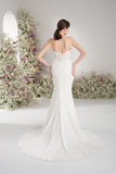 Trumpet/Mermaid Sweetheart Long Sleeve Applique Lace Beading Sexy Wedding Dress with Court Train