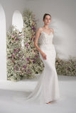 Trumpet/Mermaid Sweetheart Sleeveless Lace Applique Sexy Wedding Dress With Court Train