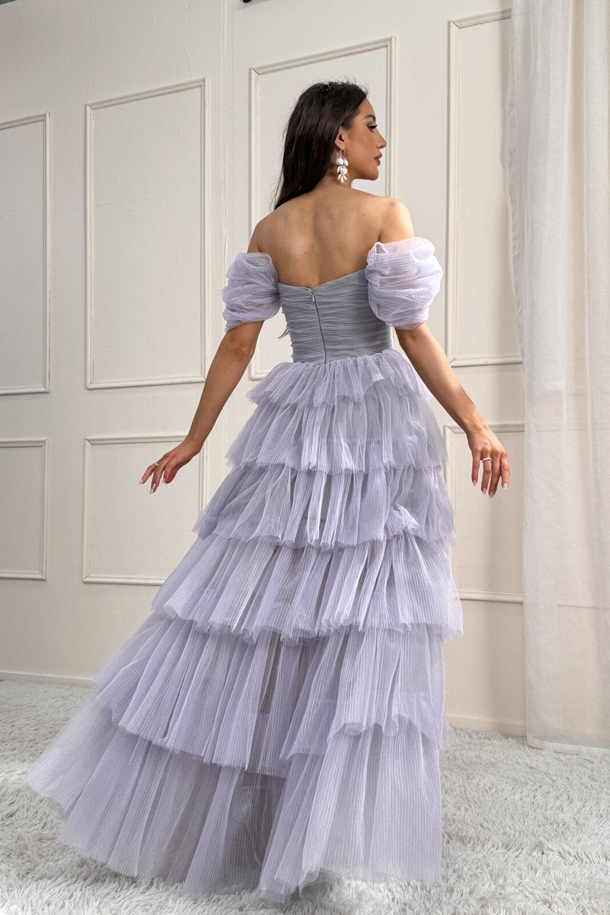 A-line Off-The-Shoulder Sleeveless Floor-Length Ruche Beading Prom Dre Kexindaidd boutique store A-line Off-The-Shoulder Sleeveless Floor-Length Ruche Beading Prom Dre Kexindaidd boutique store