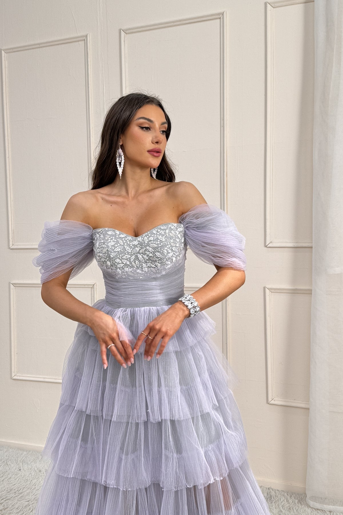 A-line Off-The-Shoulder Sleeveless Floor-Length Ruche Beading Prom Dre Kexindaidd boutique store A-line Off-The-Shoulder Sleeveless Floor-Length Ruche Beading Prom Dre Kexindaidd boutique store