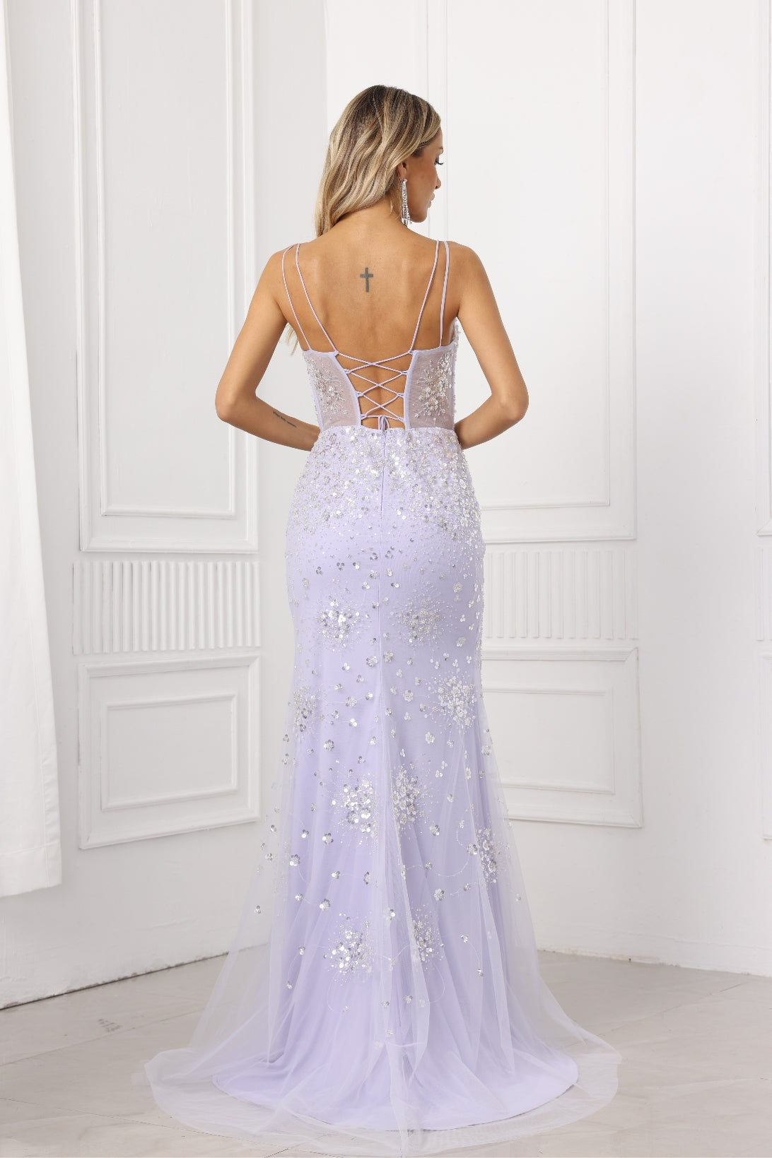 Trumpet/Mermaid V-neck Sleeveless Beading Slit Sequins/Floor-length Pr Kexindaidd boutique store Trumpet/Mermaid V-neck Sleeveless Beading Slit Sequins/Floor-length Pr Kexindaidd boutique store